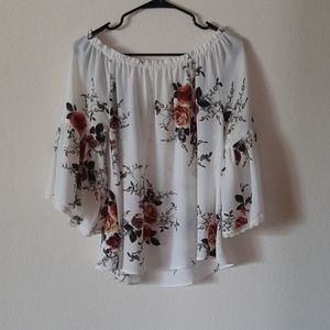 Off the Shoulder Floral Blouse